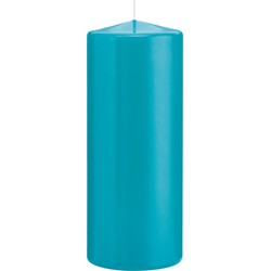 1x Kaarsen turquoise blauw 8 x 20 cm 119 branduren sfeerkaarsen - Stompkaarsen