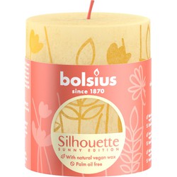 Rustiek stompkaars silhouette 80/68 butter yellow - Bolsius