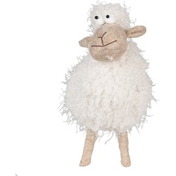 Clayre & Eef Beeld Schaap 25 cm Wit Kunststof