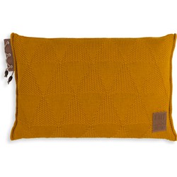 Knit Factory Jay Sierkussen - Oker - 60x40 cm - Inclusief kussenvulling