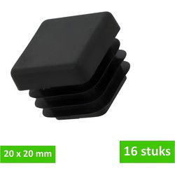 Insteekdop 20x20mm zwt 16st