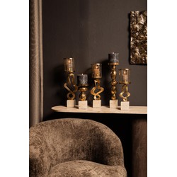 PTMD Kandelaar Sianaine - 11x11x48 cm - Aluminium - Goud
