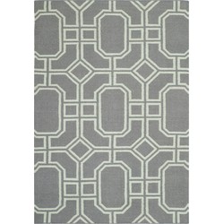 Safavieh Contemporary Indoor Flatweave Area Rug, Dhurrie Collection, DHU860, in Grey & Light Blue, 91 X 152 cm