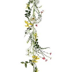 Gele/witte kunstbloemen takken 180 cm decoratie - Kunstplanten