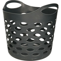 5Five Wasmand/opbergmand - flexibel - rond - grijs - 28L - 38x38cm - Wasmanden