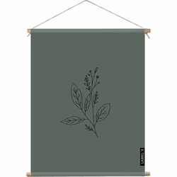 Label2X Textielposter binnen wildflower green