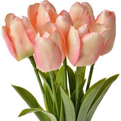 Clayre & Eef Kunstbloem Roos 32 cm Wit Roze Kunststof