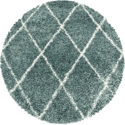 Tapijtenloods Harmony Soft Shaggy Rond Hoogpolig Vloerkleed Blauw / Turquoise- 120 CM ROND