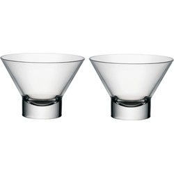 Set van 2x stuks ijs/sorbet coupes op voet van glas 370 ml - IJscoupes