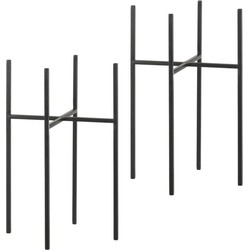 Mica Decorations plantenstandaard - 2x - bloempot - metaal - H35 x B21 cm - Plantenstandaarden