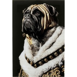 Glasschilderij King Pug 40x60cm