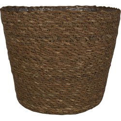 Steege Plantenmand - zeegras - rotan - bruin - 22 x 19 cm - Plantenpotten