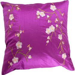 Fine Asianliving Chinese Kussen Sakura Kersenbloesems Magenta 45x45cm