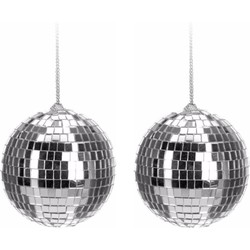 15x Zilveren discoballen/discobollen kerstballen 6 cm - Kerstbal