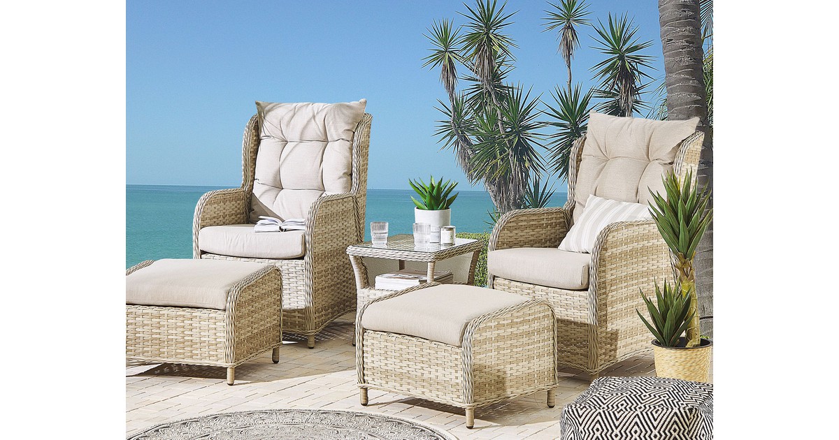 Loungeset wicker beige PONZA