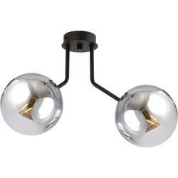 scandinavische plafondlamp Galante Zwart 2-lichts