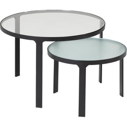 Kave Home - Set Oni van 2 bijzettafels Ø 70 cm / Ø 50 cm