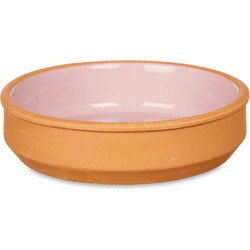 Set 4x tapas/creme brulee serveer schaaltjes terracotta/roze 16x4 cm - Snack en tapasschalen