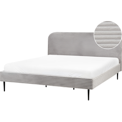 FLAYAT  - Tweepersoonsbed - Lichtgrijs - 180 x 200 cm - Corduroy