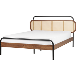 BOUSSICOURT - Tweepersoonsbed - Bruin - 140 x 200 cm - Rubberhout