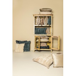 PTMD Nous Sierkussen - 60x3x40 cm - Fluweel - Blauw