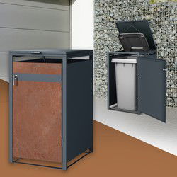1 afvalbak tot 240L 68x80x116,3 cm gemaakt van staal in roest-look ML-design