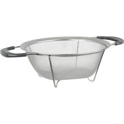 Secret de Gourmet Keuken vergiet/zeef - RVS - 22,5 x 9 cm - afgieten - Vergieten