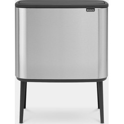 Bo Touch Bin, met 2 binnenemmers, 11 + 23 liter - Matt Steel Fingerprint Proof