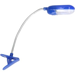 LED Leeslamp met klem - blauw - 25 cm - incl. batterijen - Klemlampen