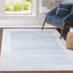 Scandinavisch Gestreept Tapijt KAYSA - Blauw/Grijs - 120x170 cm