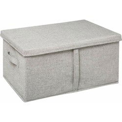 5Five Opbergdoos/box met deksel - lichtgrijs - L50 x B31 x H25 cm - Opbergbox