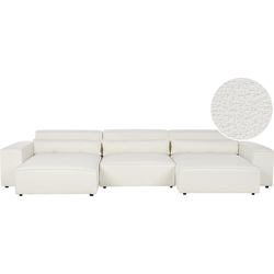 Beliani HELLNAR - Modulaire Sofa-Wit-Bouclé