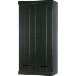 WOOOD Connect Kast 2-Deurs met Lade - Grenen - Zwart - 195x94x53