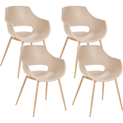 Beliani MILLERS - Eetkamerstoel-Beige-Synthetisch materiaal