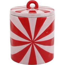 Deco Jar - Swirl -  Dolomite - Red/Pink - 11x11x14,5cm