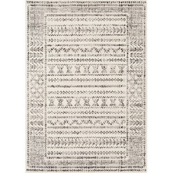 Scandinavisch Boho Tapijt OLIMPIA - Wit/Zwart - 130x170 cm