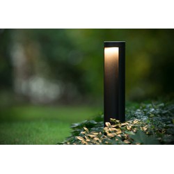 Kokervormige zwarte tuinpaal buiten 9 cm   LED 1x9W IP54