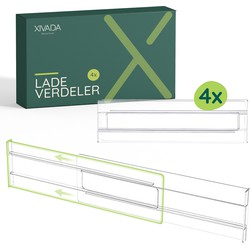 XIVADA Lade verdeler Ezra - Verstelbaar - Transparant - PET - 4 stuks