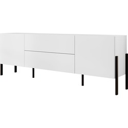 Meubella - TV-Meubel Jordy - Wit - 204 cm - Met lades
