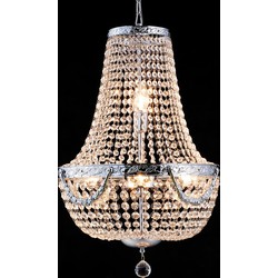 LumiLamp Kroonluchter  Ø 40x64-184 cm Zilverkleurig Ijzer Glas Hanglamp