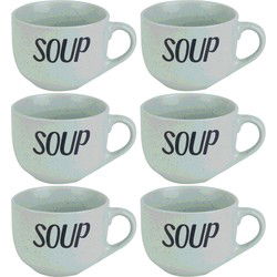 Cosy & Trendy Soepkom - 6x - groen - 11 cm - 510 ml - Soepbeker - Kommetjes