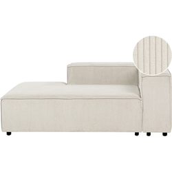 Beliani APRICA - Chaise longue-Wit-Corduroy