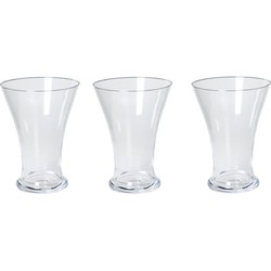 3x Bloemen boeket uitlopende vaas glas 25 cm - Vazen
