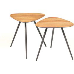 PTMD Salontafel Rupert - 53x50x51 cm - Hout - Naturel - Set van 2