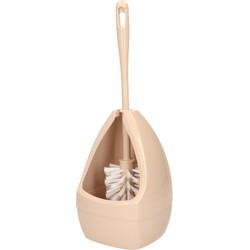 Wc-borstel/toiletborstel met houder taupe 39.5 cm van kunststof - Toiletborstels