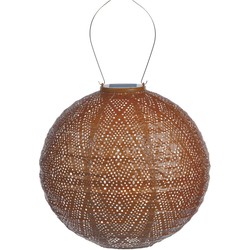 Solar lampion rond ikat 30 cm koper