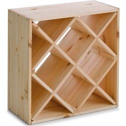 Houten wijnflessen rek/wijnrek vierkant voor 20 flessen 52 x 25 x 52 cm - Wijnrekken