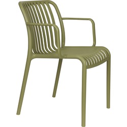Housecraft Living Mante Tuinstoelen Armleuning Kunststof Groen - Set van 4
