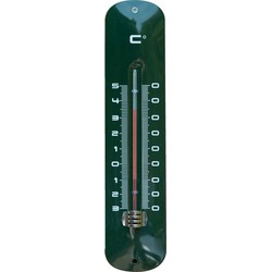 Muurthermometer metaal groen 30x6,5x1 cm - Nature