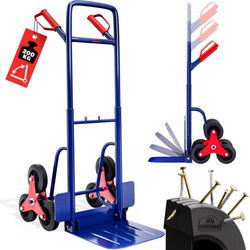Trappen Steekwagen Blauw Rood Staal 65x47x115cm 200kg